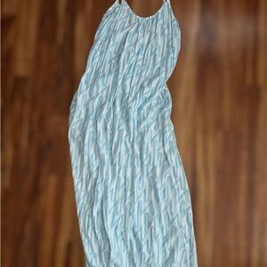 Ava Sky Light Blue & White Printed Maxi Dress